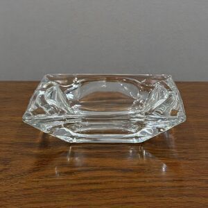 Vintage Clear Glass Ashtray 5" Mid Century Modern Minimalist